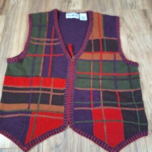 White Stag grannycore cottage core zip vest size XL